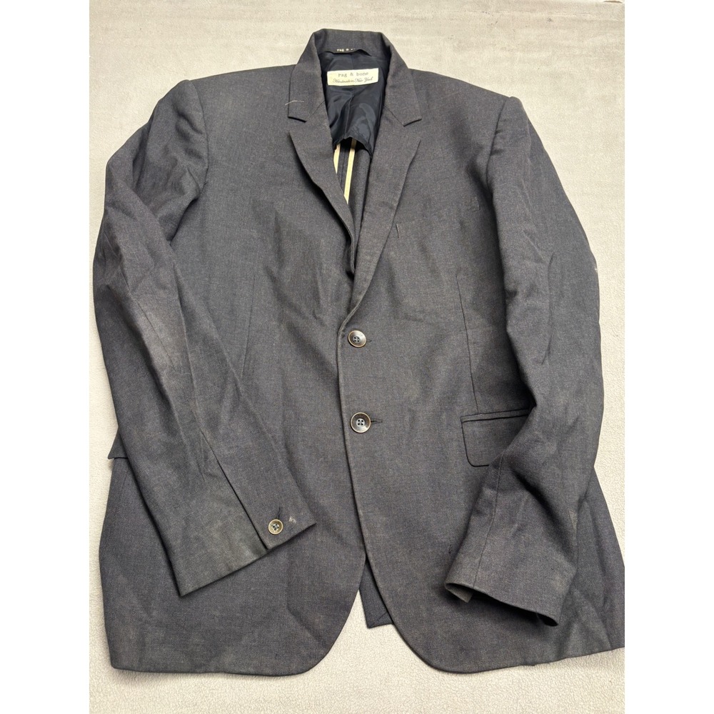 Rag & Bone Mens Blazer Sport Coat Charcoal Grey Handmade USA Size 40